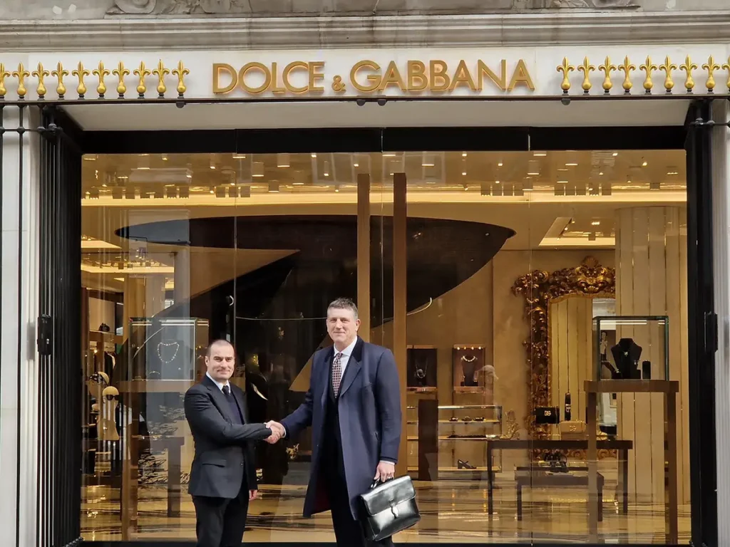 A photo of a security manager and a security guard at Dolce & Gabbana Bond St