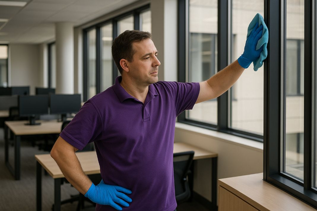 Office cleaners working in building - DCS Group