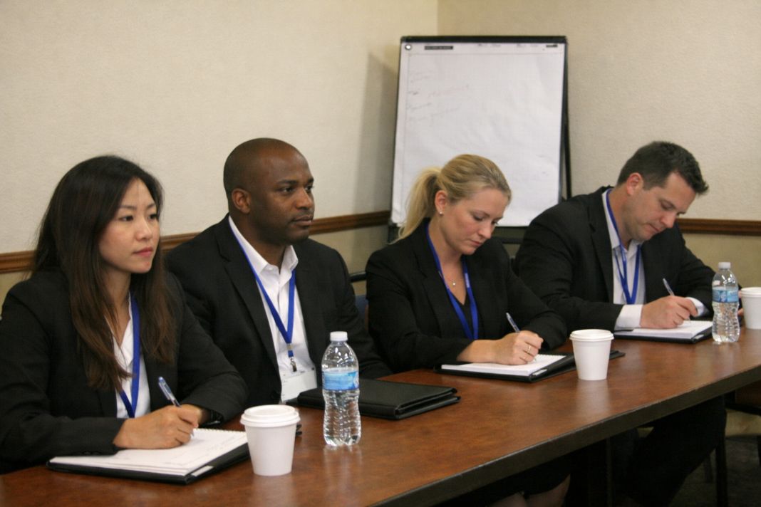 A representative photo of a security officer training session taking place