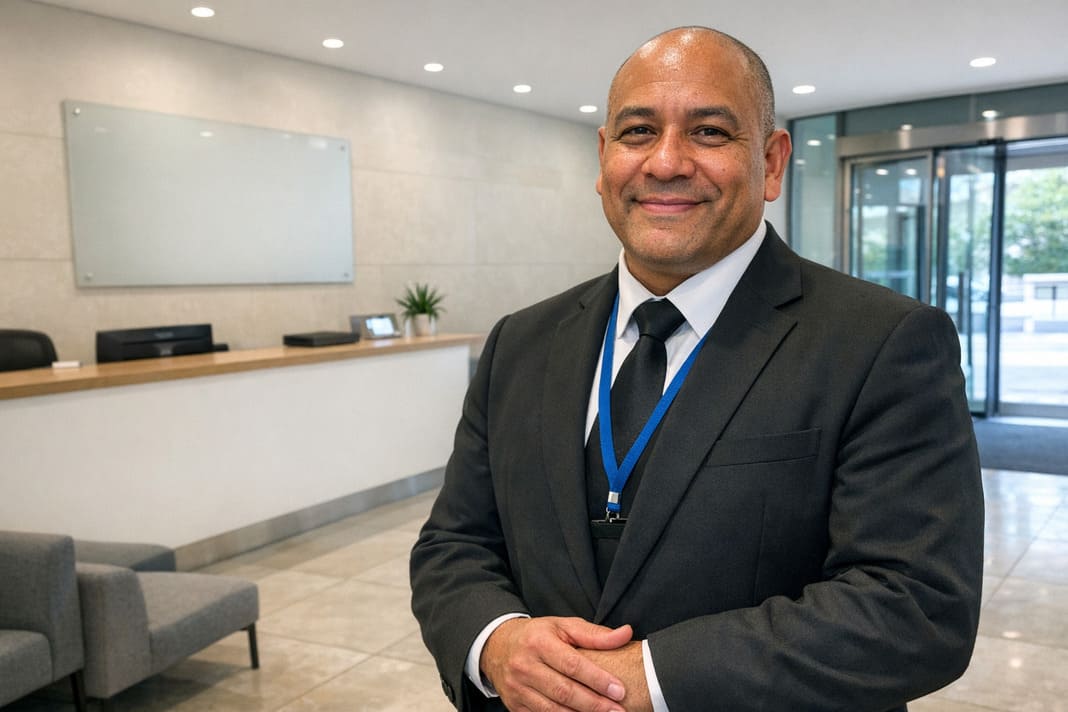 Corporate Reception Security Services In A Modern Reception Area – sample image