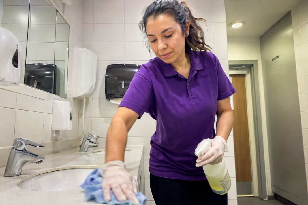 Office Cleaning Services In A Public Restroom - sample image