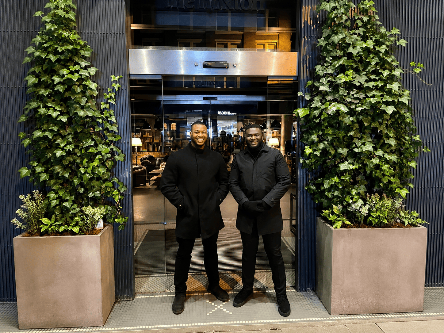 SIA licensed hospitality security officers protecting a hotel entrance with a visible presence