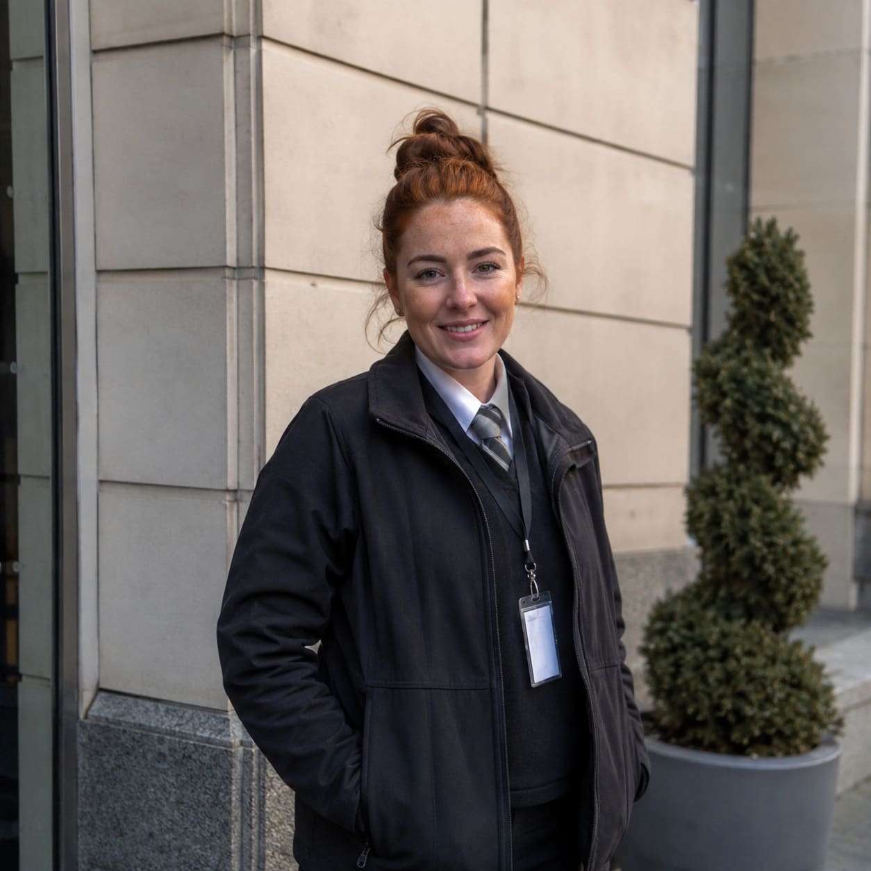 PSA licensed security officer on duty at a commercial property in Dublin