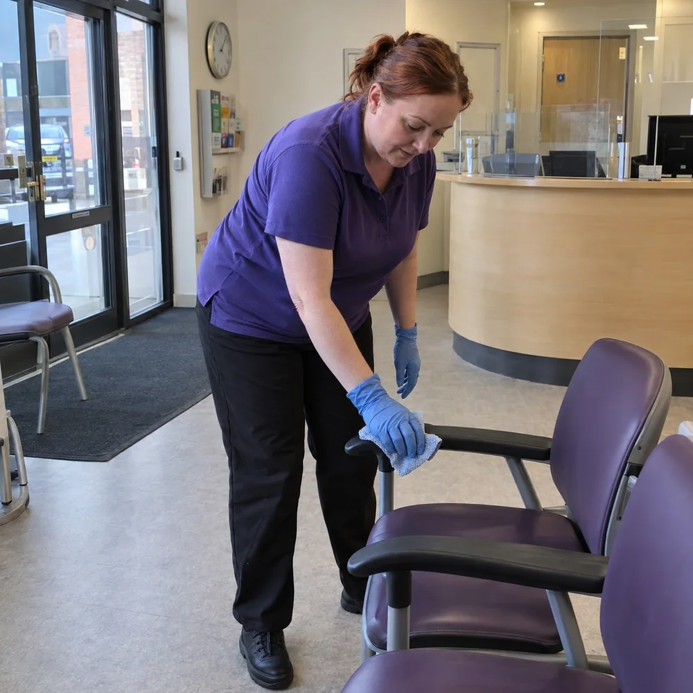 healthcare cleaning clinic waiting chairs - Illustrative Image