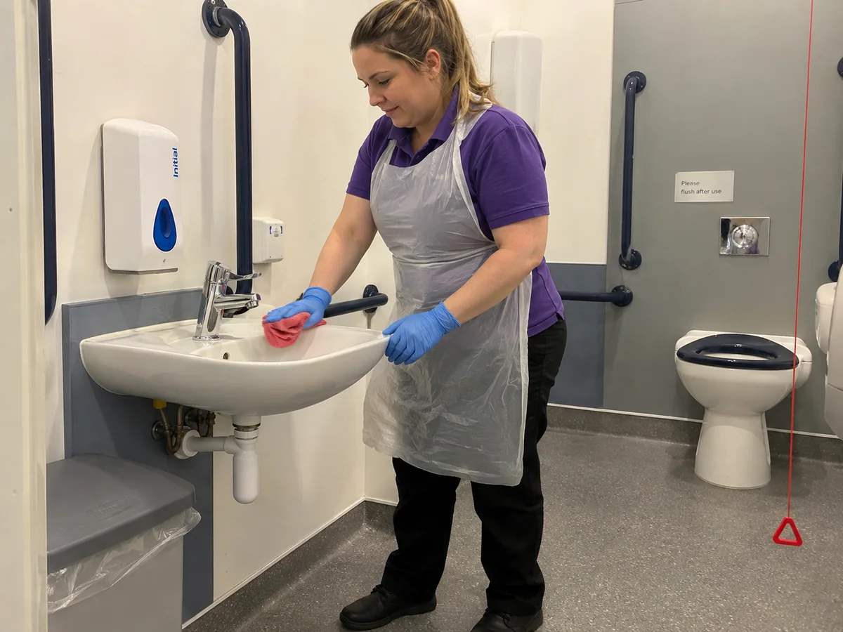 healthcare cleaning patient washroom - Illustrative Image