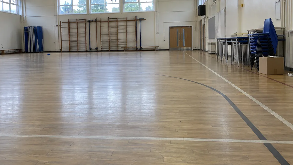 Clean school sports hall and gym floor - Illustrative Image